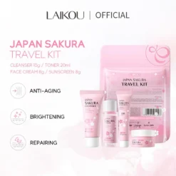 Complete skincare set with cleanser serum eye cream essence