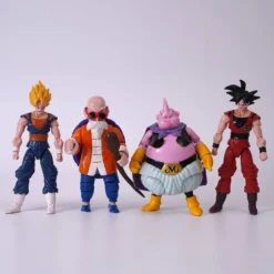 Colorful anime character action figures collection set.